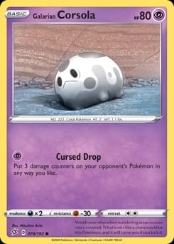 Rebel Clash Galarian Corsola #78 card
