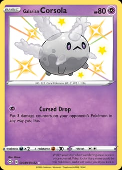Shining Fates Shiny Vault Galarian Corsola #SV049 card