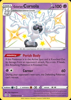 Shining Fates Shiny Vault Galarian Cursola #SV050 card