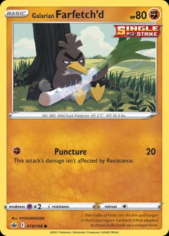 Chilling Reign Galarian Farfetch'd #78 card