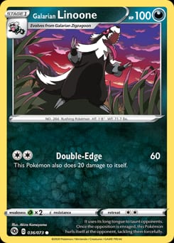 Champion's Path Galarian Linoone #36 card