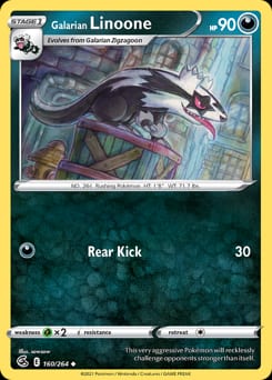 Fusion Strike Galarian Linoone #160 card