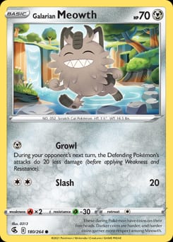Fusion Strike Galarian Meowth #180 card