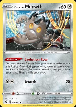 Rebel Clash Galarian Meowth #126 card