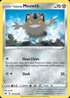 Sword & Shield Galarian Meowth #127 card
