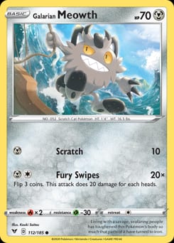 Vivid Voltage Galarian Meowth #112 card