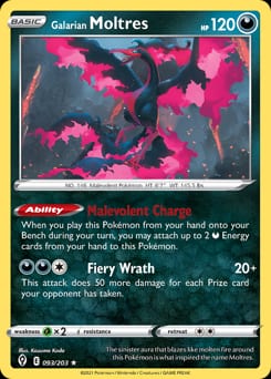 Evolving Skies Galarian Moltres #93 card