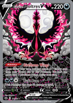 Chilling Reign Galarian Moltres V #177 card