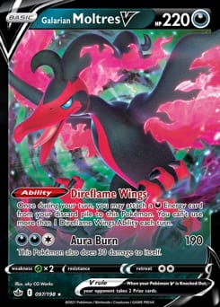 Chilling Reign Galarian Moltres V #97 card