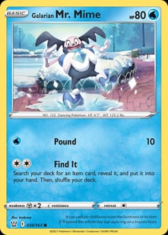 Battle Styles Galarian Mr. Mime #34 card