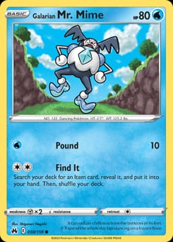 Crown Zenith Galarian Mr. Mime #30 card
