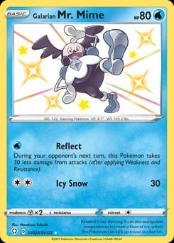 Shining Fates Shiny Vault Galarian Mr. Mime #SV020 card