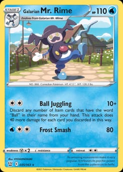 Battle Styles Galarian Mr. Rime #35 card