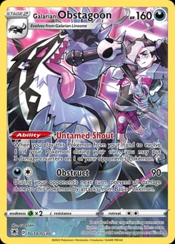 Astral Radiance Trainer Gallery Galarian Obstagoon #TG10 card