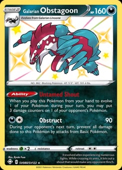 2021 Shining Fates Shiny Vault Galarian Obstagoon #SV080 card