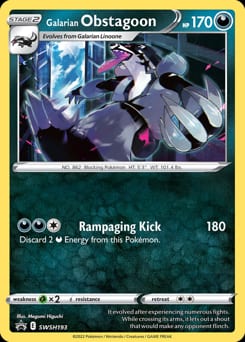 2019 SWSH Black Star Promos Galarian Obstagoon #SWSH193 card