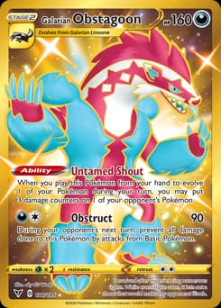 2020 Vivid Voltage Galarian Obstagoon #198 card