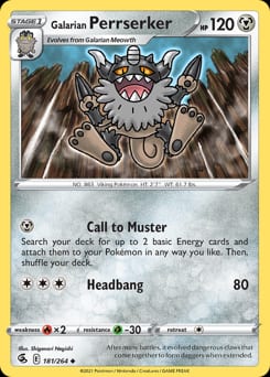 Fusion Strike Galarian Perrserker #181 card