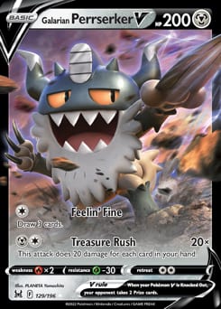 Lost Origin Galarian Perrserker V #129 card