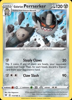 Vivid Voltage Galarian Perrserker #113 card