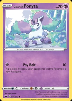 Sword & Shield Galarian Ponyta #81 card