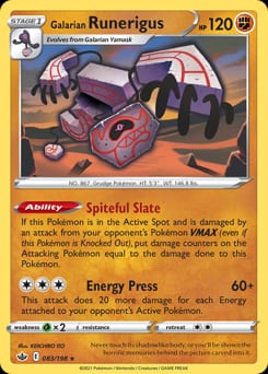 Chilling Reign Galarian Runerigus #83 card