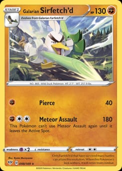 Darkness Ablaze Galarian Sirfetch'd #98 card