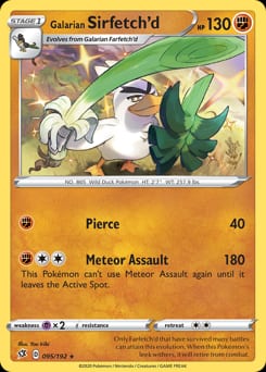Rebel Clash Galarian Sirfetch'd #95 card