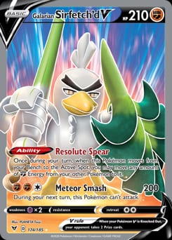 Vivid Voltage Galarian Sirfetch'd V #174 card