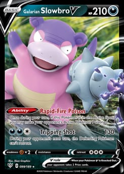 2020 Darkness Ablaze Galarian Slowbro V #99 card