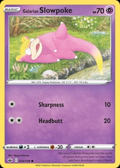 Chilling Reign Galarian Slowpoke #54 card