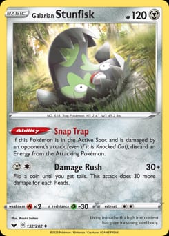 Sword & Shield Galarian Stunfisk #132 card