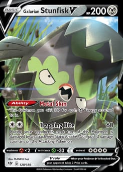 2020 Darkness Ablaze Galarian Stunfisk V #128 card