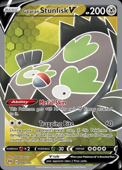 2020 Darkness Ablaze Galarian Stunfisk V #184 card