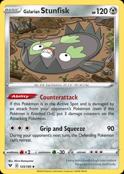 Vivid Voltage Galarian Stunfisk #125 card
