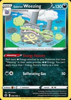 Chilling Reign Galarian Weezing #96 card