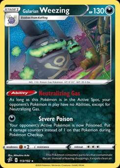 Rebel Clash Galarian Weezing #113 card