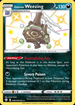 2021 Shining Fates Shiny Vault Galarian Weezing #SV077 card