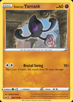 Chilling Reign Galarian Yamask #82 card