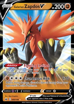 Chilling Reign Galarian Zapdos V #80 card