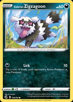 Fusion Strike Galarian Zigzagoon #159 card