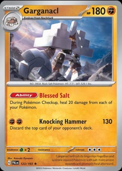 Paldea Evolved Garganacl #123 card