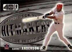 2002 Upper Deck 40-Man Base Set Garret Anderson #1052 card