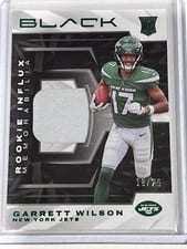 2022 Panini Black Rookie Influx Memorabilia Garrett Wilson #RIM-GWI card