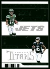 2022 Panini Contenders Round Numbers Garrett Wilson, Treylon Burks Emerald #RN-WB card
