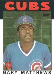 1986 Topps Base Set Gary Matthews #485 card