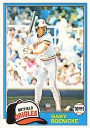 1981 Topps Base Set Gary Roenicke #37 card