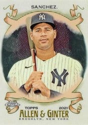 2021 Topps Allen & Ginter Chrome Base Set Gary Sanchez #186 card
