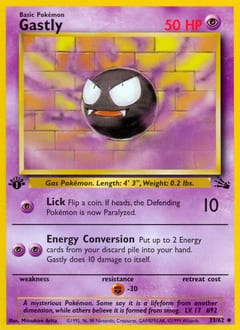 1999 Fossil Gastly #33 card