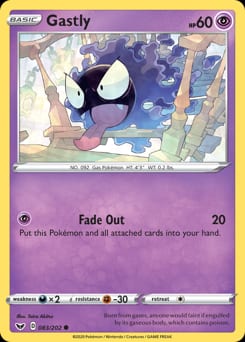 2020 Sword & Shield Gastly #83 card
